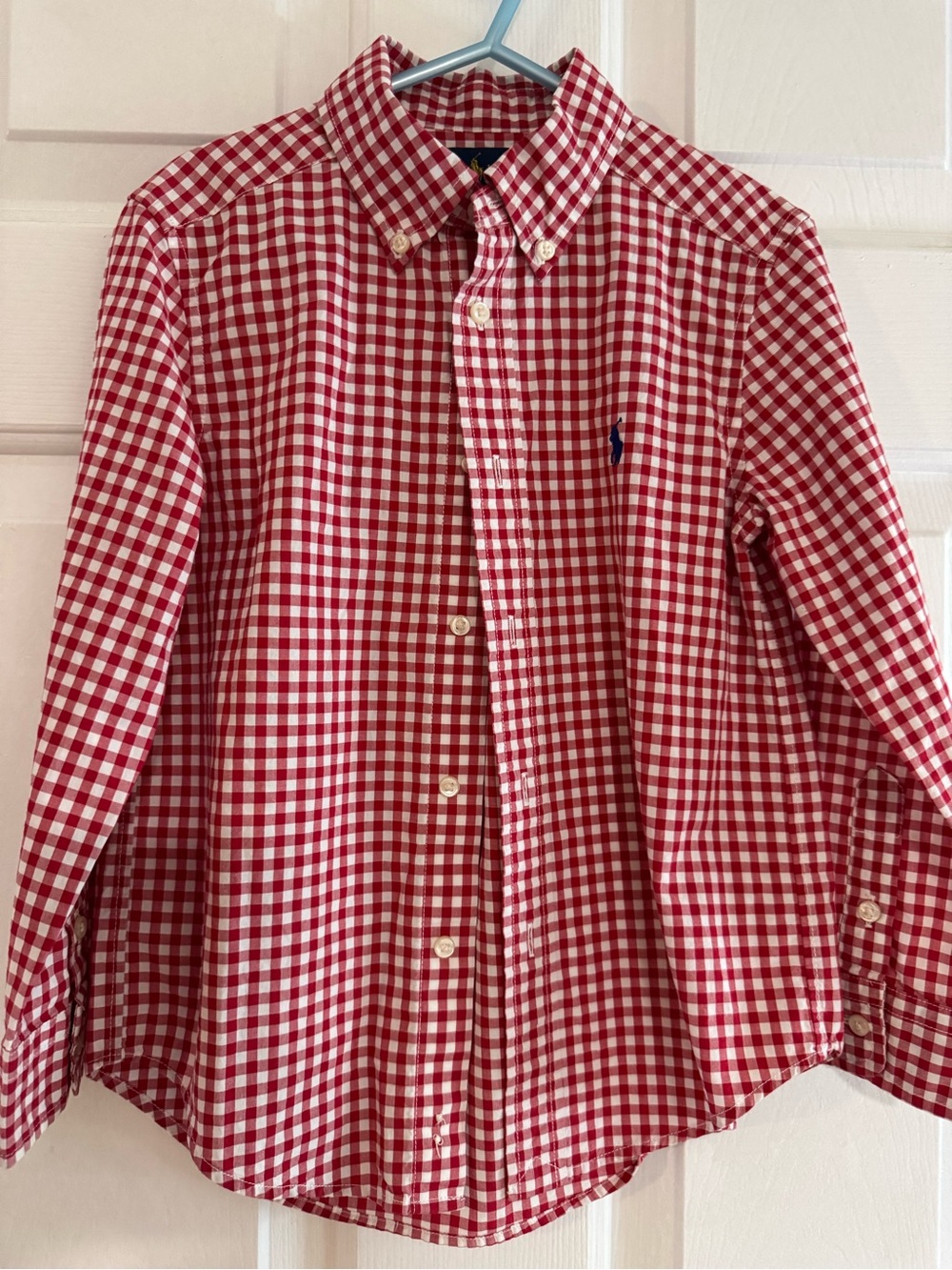 Ralph Lauren Red & White Gingham Button-Down Shirt for Kids